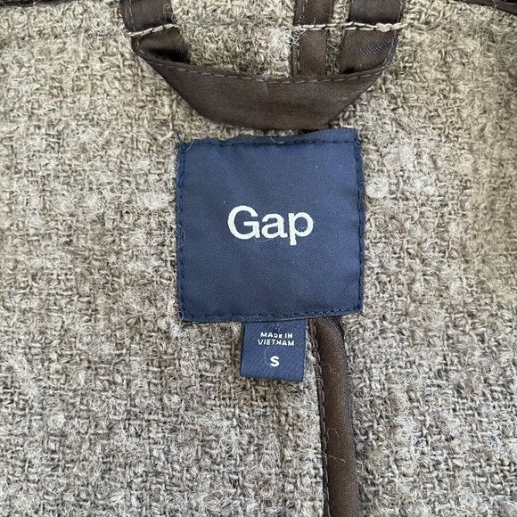 Gap Jacket Women’s Small Brown Wool Blend Wrap Sweater Removable Belt Relaxed - Picture 8 of 10